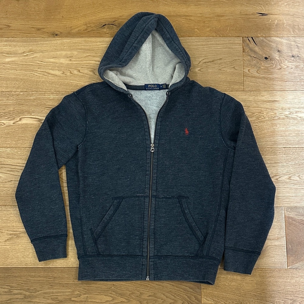 Men’s Polo Ralph Lauren Soft Denim fleece Zip-Up Hoodie Jacket. Thermal lining.